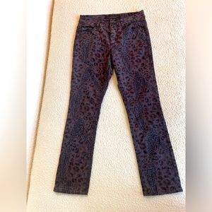 Liverpool Jeans Company size 2 purple velvet leopard print pants